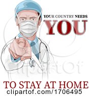 Poster, Art Print Of Doctor Wants Needs You Stay Home Pointing Poster
