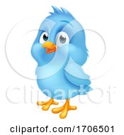 Poster, Art Print Of Blue Bluebird Baby Bird Cartoon Mascot