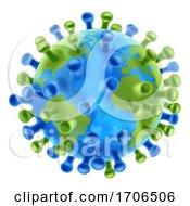 Poster, Art Print Of Coronavirus Virus Cell Global Pandemic World