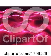 Poster, Art Print Of 3d Modern Background With Hot Pink Flowing Lines