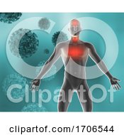 Poster, Art Print Of 3d Medical Background Depicting The Symptoms Of Covid 19 Virus
