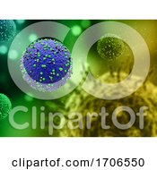 Poster, Art Print Of 3d Medical Background With Measles Virus Cell