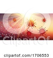 Poster, Art Print Of Abstract Banner With Abstract Virus Cells Covid 19
