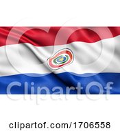 3D Illustration Of The Flag Of Paraguay Waving In The Wind