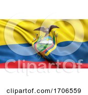 Poster, Art Print Of 3d Illustration Of The Flag Of Ecuador Waving In The Wind