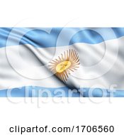 3D Illustration Of The Flag Of Argentina Waving In The Wind