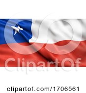 Poster, Art Print Of 3d Illustration Of The Flag Of Chile Waving In The Wind