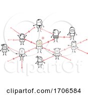 Stick People Showing A Network Of Infection