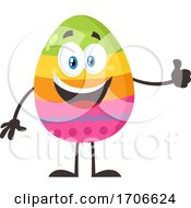 Colorful Easter Egg Mascot Giving A Thumb Up