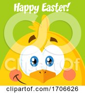 Yellow Chick With Happy Easter Text