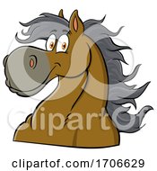 Cartoon Happy Horse Head