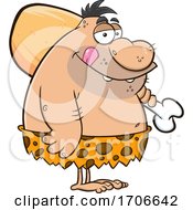 Poster, Art Print Of Cartoon Caveman With A Giant Meat Drumstick