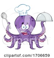 Poster, Art Print Of Cartoon Chef Octopus