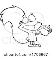 Cartoon Squirrel Giving An Acorn by toonaday