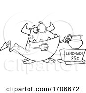 Cartoon Monster Selling Lemonade by toonaday