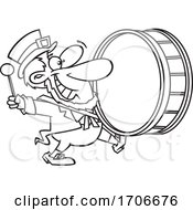 Cartoon Leprechaun Playing A Marching Drum
