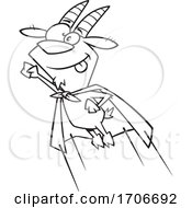 Poster, Art Print Of Cartoon Flying Super Goat