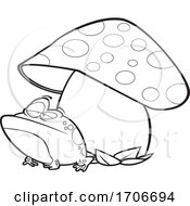 Cartoon Toad Under A Mushroom