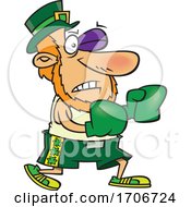 Cartoon Leprechaun Fighting Irish