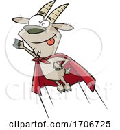 Poster, Art Print Of Cartoon Flying Super Goat