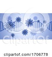 Medical Banner Design With Abstract Virus Cells Covid 19 Global Pandemic