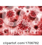 Poster, Art Print Of Medical Background With Abstract Virus Cells - Covid 19 Pandemic