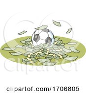 Poster, Art Print Of Soccer Ball And Cash Money
