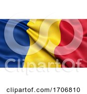 3D Illustration Of The Flag Of Romania Waving In The Wind