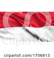 3D Illustration Of The Flag Of Indonesia Waving In The Wind