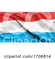 3D Illustration Of The Flag Of Luxembourg Waving In The Wind
