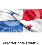 3D Illustration Of The Flag Of Panama Waving In The Wind