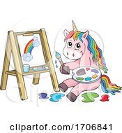Poster, Art Print Of Unicorn Painting On Canvas