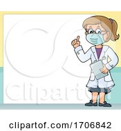 Poster, Art Print Of Female Doctor With A Blank Sign
