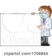 Poster, Art Print Of Male Doctor With A Blank Sign