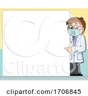 Poster, Art Print Of Male Doctor With A Blank Sign