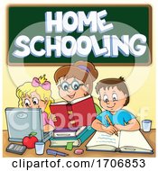 Mother Home Schooling Her Children
