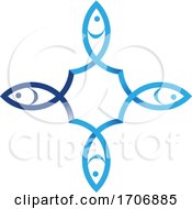 Poster, Art Print Of Blue Fish Cross Logo
