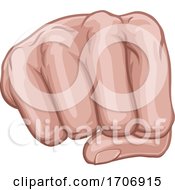 Poster, Art Print Of Hand In Fist Punching Front At Knuckles