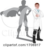 Poster, Art Print Of Superhero Shadow Super Hero Doctor Concept