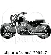 Poster, Art Print Of Black And White Motorcycle