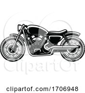 Poster, Art Print Of Black And White Motorcycle