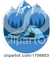Poster, Art Print Of Camping And Mountains Logo