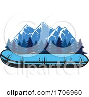 Poster, Art Print Of Raft And Mountains Logo