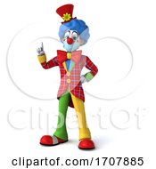 3d Clown Wearing A Face Mask On A White Background