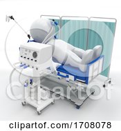 3D Morph Man On Hospital Bed With Respirator