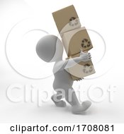 Poster, Art Print Of 3d Morph Man Carrrying Boxes