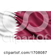 3D Illustration Of The Flag Of Qatar Waving In The Wind