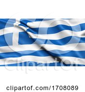 3D Illustration Of The Flag Of Greece Waving In The Wind