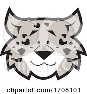 Poster, Art Print Of Cartoon Grayscale Leopard School Sports Mascot Face