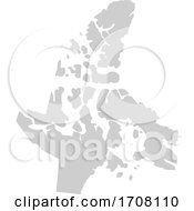 Gray Province Silhouette Map Of Nunavut Canada